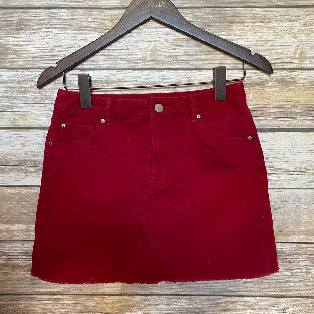 Forever 21 Red Denim Skirt